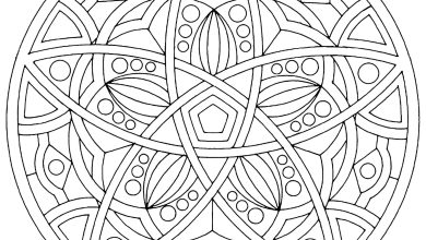 Yuvarlak Geometrik Mandala Boyama Sayfası – Stres Azaltıcı ve Meditasyon için Mükemmel