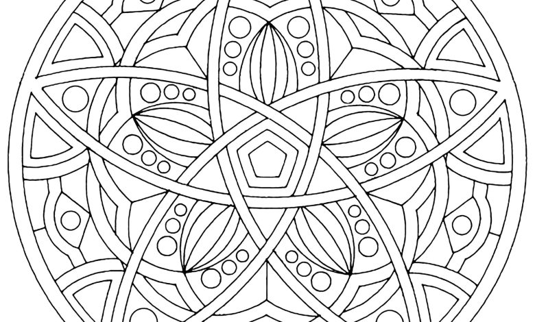 Yuvarlak Geometrik Mandala Boyama Sayfası – Stres Azaltıcı ve Meditasyon için Mükemmel