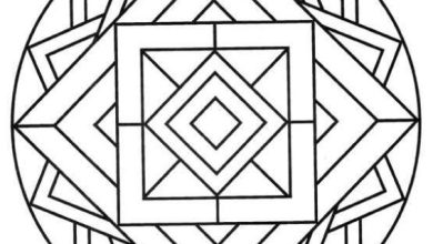 Geometrik Şekillerden Mandala Boyama Sayfası