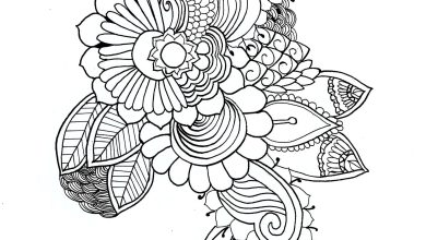 Çiçekli Mandala Deseni Boyama Sayfası - Detaylı Çizim