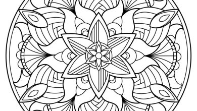 Mandala Boyama Sayfası Karmaşık Çiçek Desenli Daire