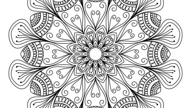 Mandala Boyama Sayfası Şık ve Karmaşık Desenli Mandala
