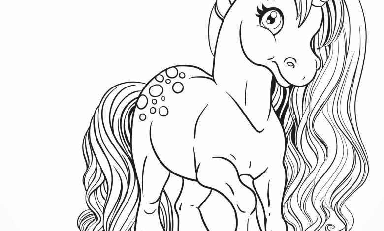 Sevimli Unicorn Boyama Sayfası - Ücretsiz İndir ve Boya