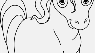 Sevimli Tek Boynuzlu At Boyama Sayfası için Çizim