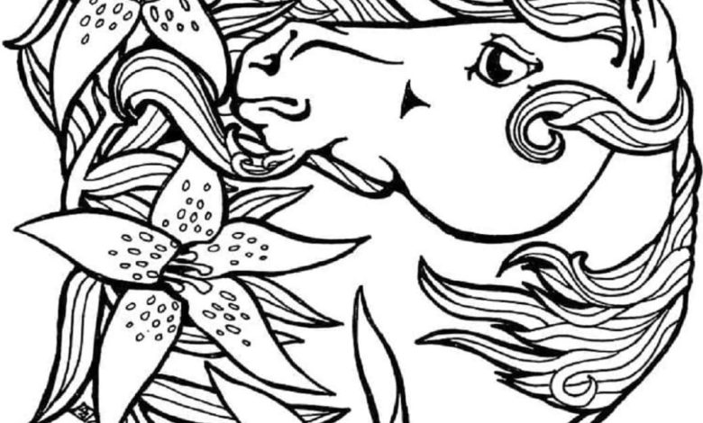 Unicorn ve Çiçekler Boyama Sayfası - Çocuklar İçin Eğlenceli ve Yaratıcı Boyama Aktivitesi