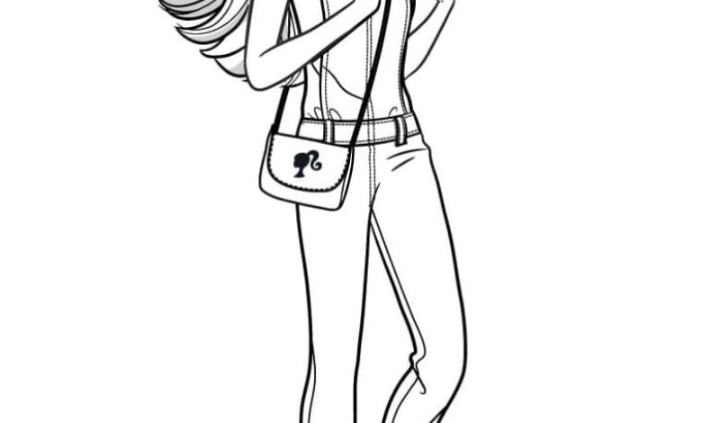 Genç Kız Fotoğraf Makinesi ile Çizim, Boyama Sayfası