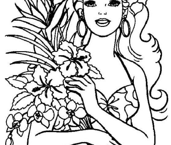 Çiçek Buketi Tutan Kadın Boyama Sayfası - Şık Kadın Çiçeklerle