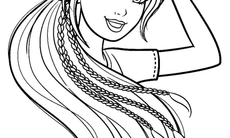 Güneş Gözlüklü Uzun Saçlı Kız Boyama Sayfası