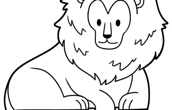 Sevimli Aslan Boyama Sayfası - Çocuklar İçin Eğlenceli Boyama