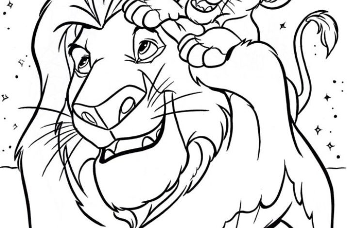 Aslan ve Yavrusu Boyama Sayfası - Ünlü Çizgi Film Karakterleri