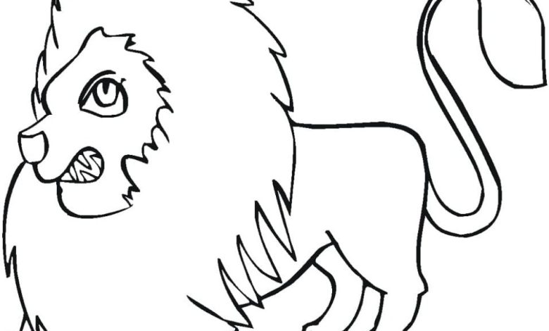 Aslan Boyama Sayfası - Çocuklar İçin Kolay Hayvan Çizimi