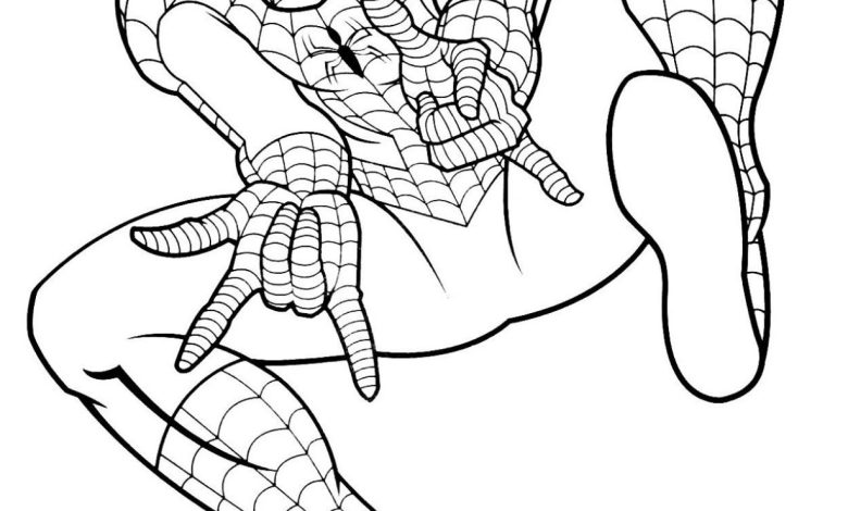 Örümcek Adam Boyama Sayfası - Aksiyon Pozu
