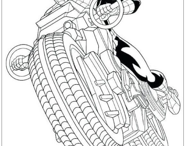 Örümcek Adam Motorsiklet Boyama Sayfası - Çocuklar İçin Eğlenceli ve Yaratıcı Boyama Aktivitesi