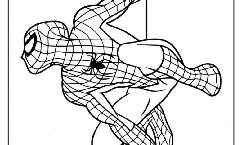 Örümcek Adam Boyama Sayfası - Tırmanış Pozu