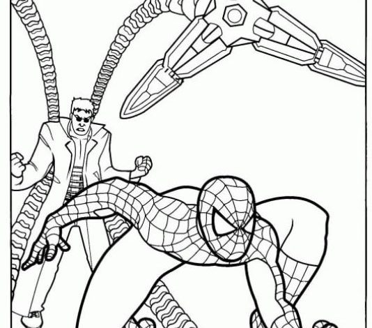 Örümcek Adam ve Dr. Octopus Boyama Sayfası