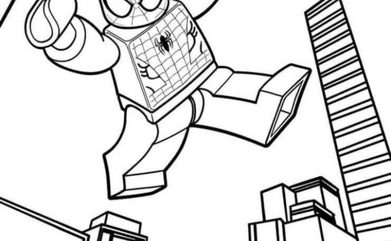 LEGO Örümcek Adam Boyama Sayfası Şehir Manzarası