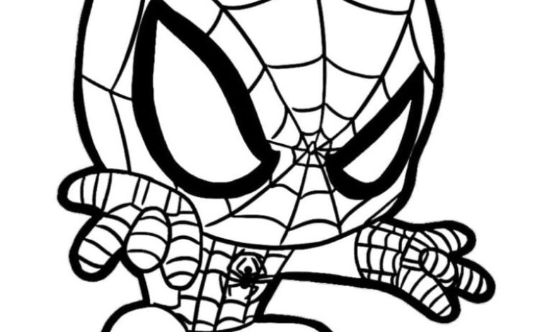 Örümcek Adam Boyama Sayfası - Çizgi Film Karakteri Çocuklar İçin