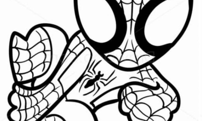 Örümcek Adam Boyama Sayfası Sevimli Çizgi Karakter