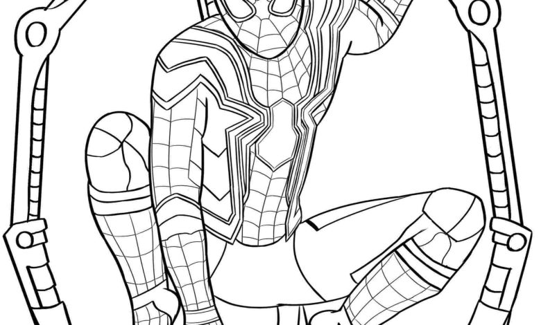 Örümcek Adam Iron Spider Zırhlı Kostümü Boyama Sayfası