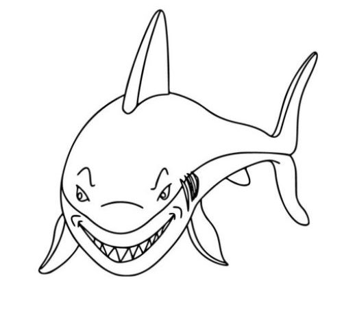 Sevimli Köpekbalığı Boyama Sayfası