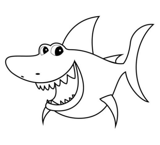 Sevimli Köpekbalığı Boyama Sayfası Çocuklar İçin Eğlenceli ve Öğretici