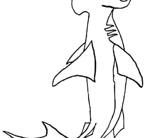 Çekiç Başlı Köpek Balığı Boyama Sayfası - Eğlenceli Deniz Hayvanları