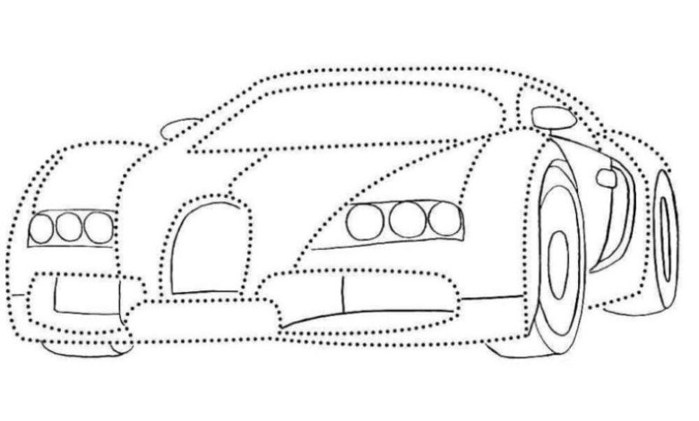 Şık Spor Araba Boyama Sayfası