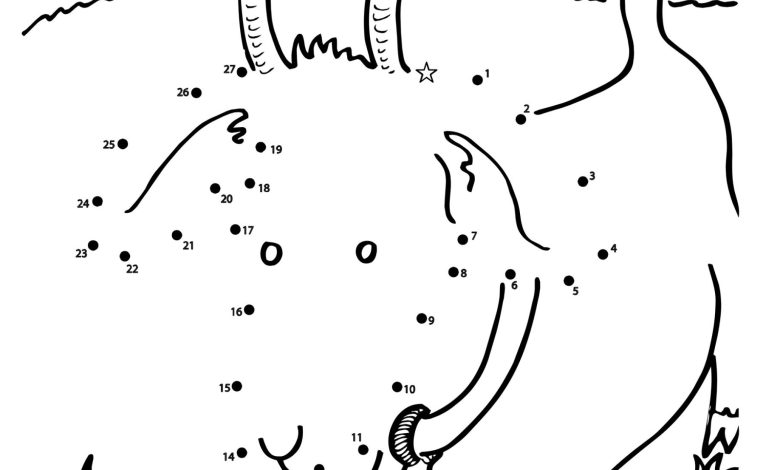 Keçi ve Kulübe Boyama Sayfası - Noktaları Birleştir