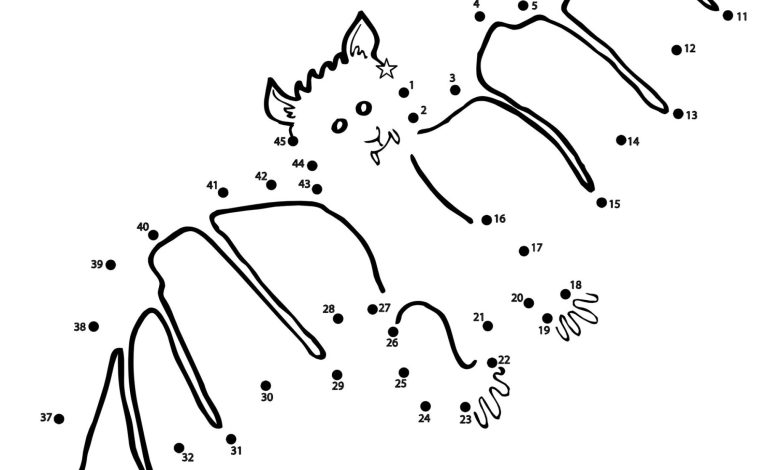 Karanlıkta Uçan Yarasayı Birleştir Bağlantı Noktaları Boyama Sayfası