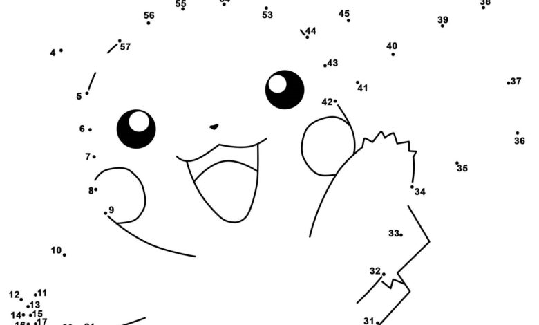 Pikachu Bağlantı Noktası Boyama Sayfası - Çocuklar İçin Eğlenceli Puzzle