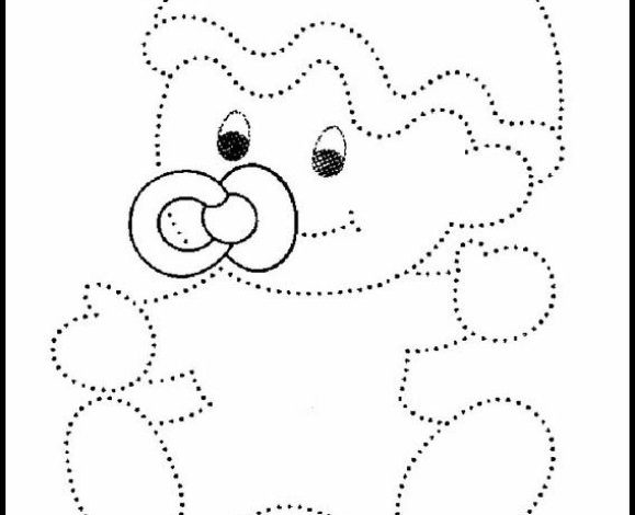 Sevimli Bebek Boyama Sayfası Nokta Birleştirme Aktivitesi