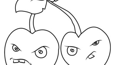 Sinirli Kirazlar - Eğlenceli Boyama Sayfası