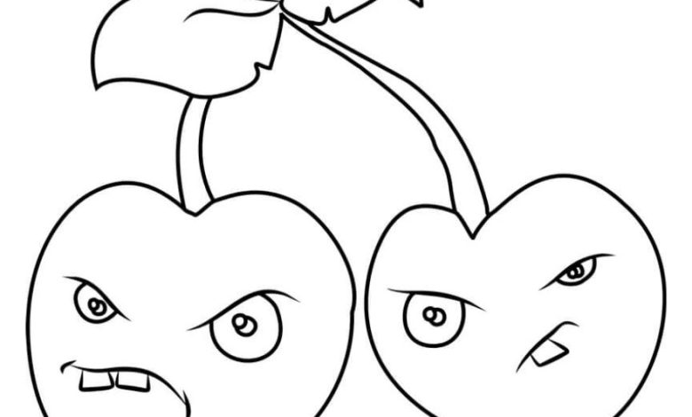 Sinirli Kirazlar - Eğlenceli Boyama Sayfası