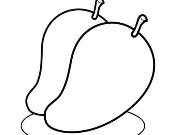 Çocuklar İçin Mango Boyama Sayfası Taze ve Lezzetli Mangolar