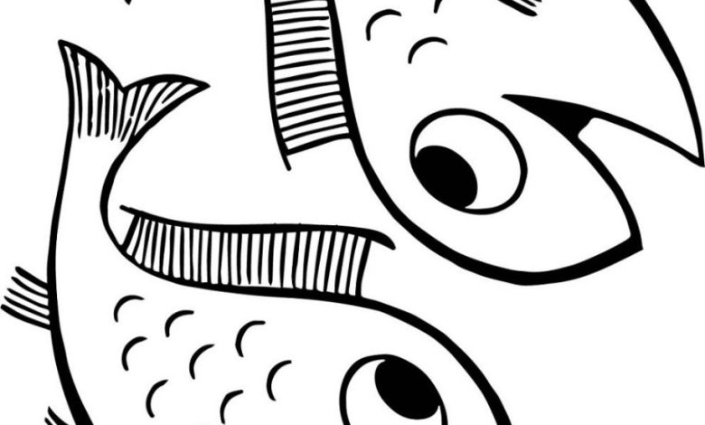 İkiz Balıklar Boyama Sayfası - Eğlenceli ve Öğretici Balık Boyama