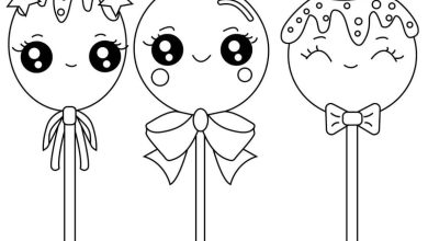 Kawaii Temalı Sevimli Kek Topları Boyama Sayfası