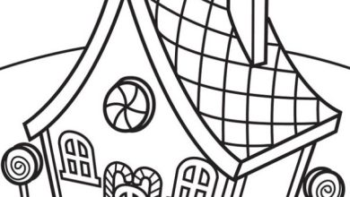 Şeker Ev Boyama Sayfası Masalsı Kurabiye Evi Tasarımı