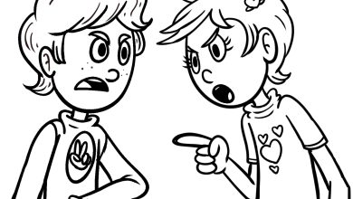 Çocukların Tartışması Konulu Boyama Sayfası