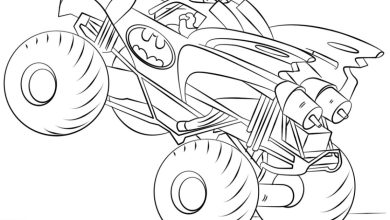 Batman Monster Truck Boyama Sayfası - Çocuklar İçin Harika Bir Eğlence