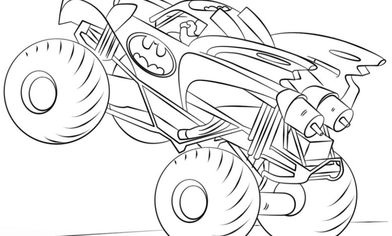 Batman Monster Truck Boyama Sayfası - Çocuklar İçin Harika Bir Eğlence