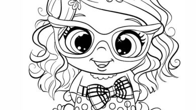 Çiçek Taçlı Gözlüklü Kız Çocuk Boyama Sayfası