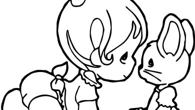 Bebek ve Tavşan Çizimi Boyama Sayfası - Sevimli Karakterler İçin Eğlenceli Bir Boyama Aktivitesi