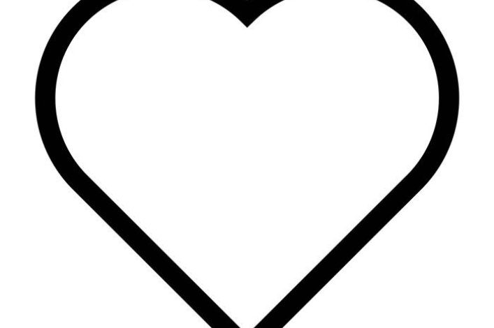 Minimalist Kalp Şekli Boyama Sayfası - Çocuklar ve Yetişkinler için Basit Tasarım