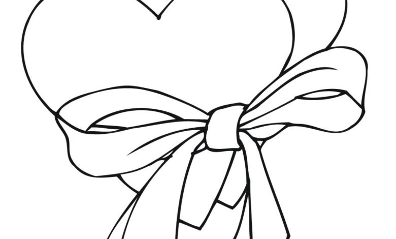 Kalpli Kurdele Boyama Sayfası - Sevimli ve Kolay Çizimler