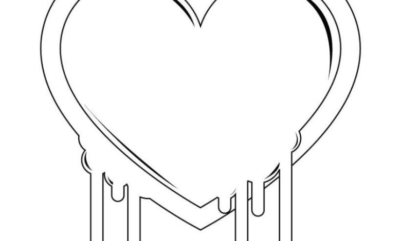 Damlayan Kalp Deseni Boyama Sayfası Çocuklar ve Yetişkinler İçin Eğlenceli Bir Aktivite