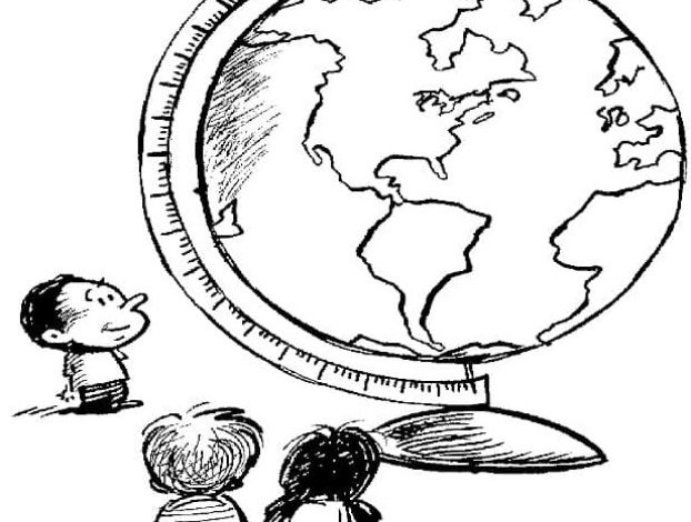 Çocuklar İçin Dünya Küresi Boyama Sayfası