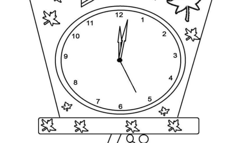 Kolay Boyanabilir Kukuleta Saati Boyama Sayfası