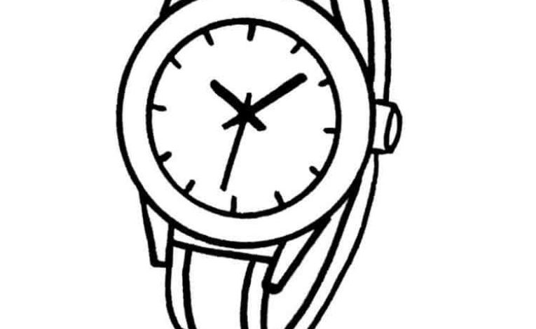 Klasik Analog Saat Boyama Sayfası