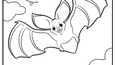 Uçan Yarasa Boyama Sayfası - Güneşli Gökyüzü Temalı