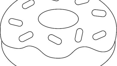 Renkli Süslemeli Donut Boyama Sayfası